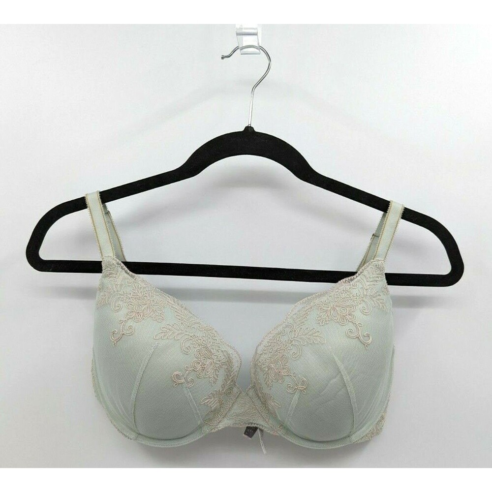 Victoria's Secret Bra Women’s 36D Mint Green Lace Demi Uplift